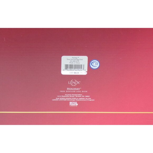 Lenox Dimension Collection Holiday Tree Holly & Berry Deviled Egg Dish 12" NIB - Picture 3 of 8